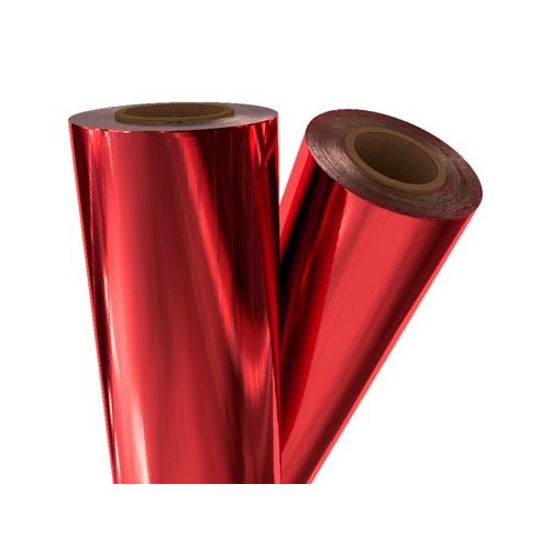 Medium Red Metallic 24" x 500' Laminating Foil Image 1