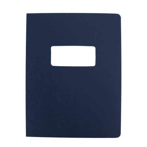Navy Leather Grain 8.5 Inch x 11 Inch Poly Covers With Windows (50 sets) Image 1