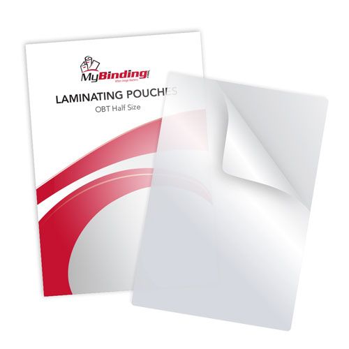 Clear OBT Size 6" x 9" Laminating Pouches with a glossy finish, ideal for protecting and preserving documents.