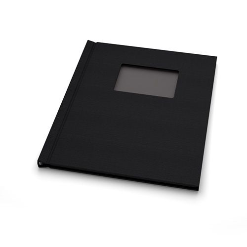 Pinchbook 8.5" x 11" Portrait Black Cloth Photobook Hardcovers with Window - 5pk Image 01