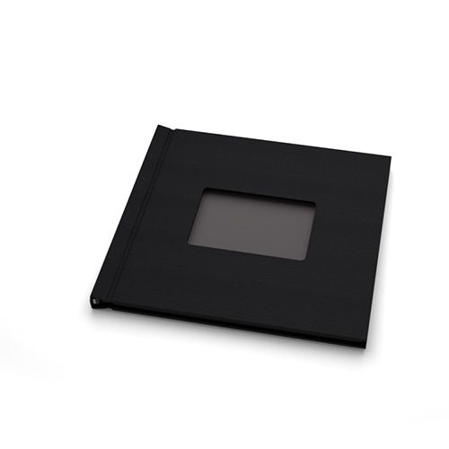 Pinchbook 8" x 8" Landscape Black Cloth Photobook Hardcovers with Window - 5pk Image 01