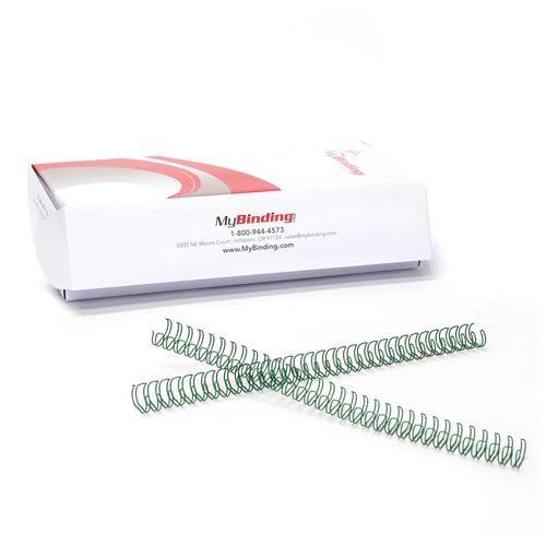 Green 9/16 Inch 3:1 Pitch Twin Loop Wire - 100pk Image 2