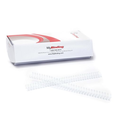 White 7/16" 3:1 Pitch Twin Loop Wire - 100pk 5