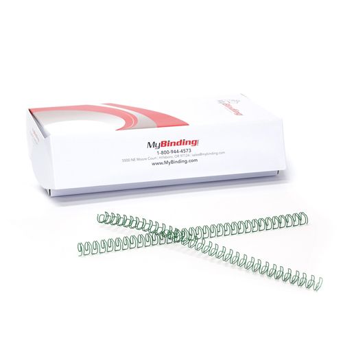 Green 1/4 Inch 3:1 Pitch Twin Loop Wire - 100pk Image 1