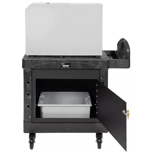 Custom Rolling Cart with Bin and Locked Door for Proton T4 and T5 Degausser Image 1