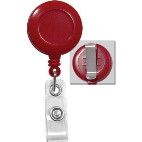 Red Round Badge Reel with Belt Clip - 25pk Image 1