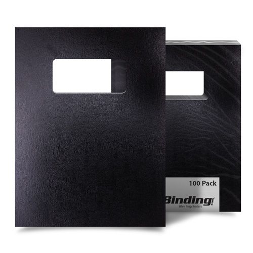 Black 8.5 Inch x 11 Inch Regency Leatherette Covers with Windows Image 2