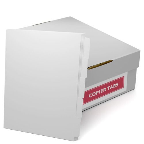 MyBinding Reverse Collated 1/5th Cut 90lb Plain Paper Copier Tabs