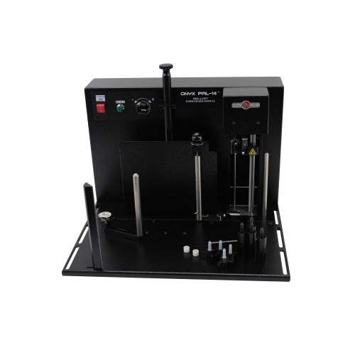 Rhin-O-Tuff Onyx PAL-14 Piks-A-Lift Electric Paper Separator machine in black with various components and control buttons.