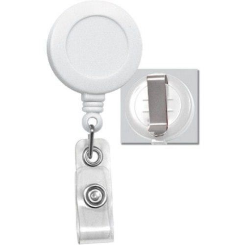 Round Badge Reel with Belt Clip White 25pk Image 1