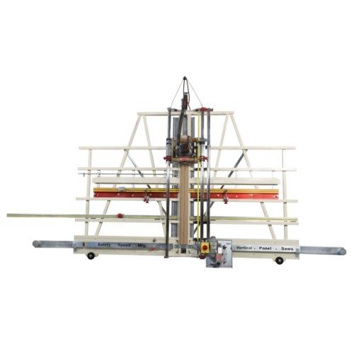 Front view of the Safety Speed SR5UA ACM 62 Panel Saw and Router Combo, showcasing its vertical cutting and routing capabilities.