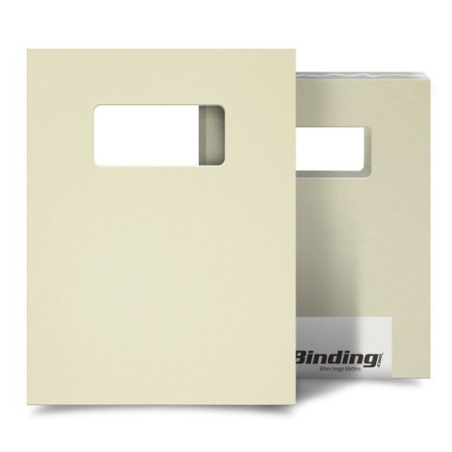 Ivory 16mil Sand Poly 9 Inch x 11 Inch Binding Covers with Windows - 25 Sets Image 1