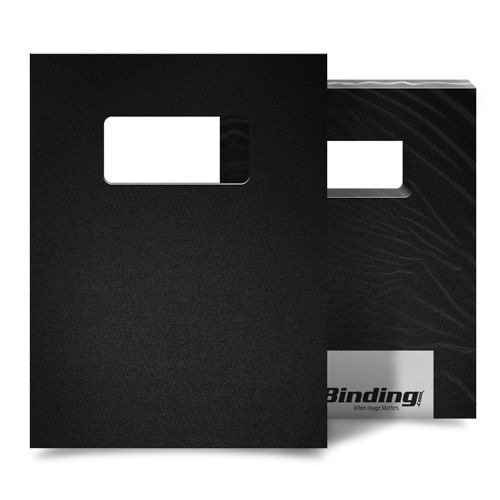 Black 35mil Sand Poly 8.5 Inch x 11 Inch Covers with Windows - 25sets Image 1
