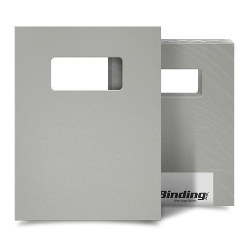 Light Gray 23mil Sand Poly 9 Inch x 11 Inch Binding Covers with Windows - 25 Sets Image 1