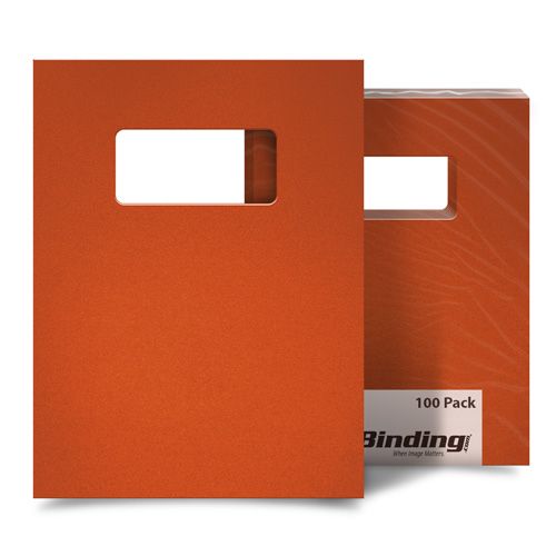 Orange 55mil Sand Poly 9 Inch x 11 Inch Binding Covers with Windows - 10 Sets Image 1