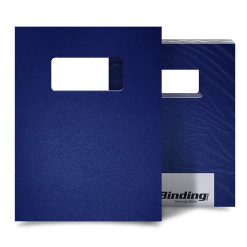 Par Blue 55mil Sand Poly 9 Inch x 11 Inch Binding Covers with Windows - 10 Sets Image 1