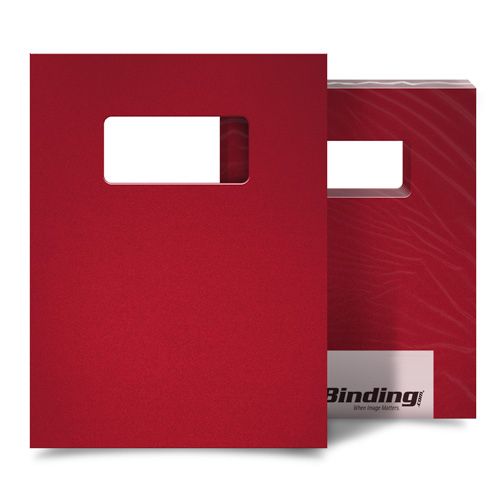 Red 55mil Sand Poly 9 Inch x 11 Inch Binding Covers with Windows - 10 Sets Image 1
