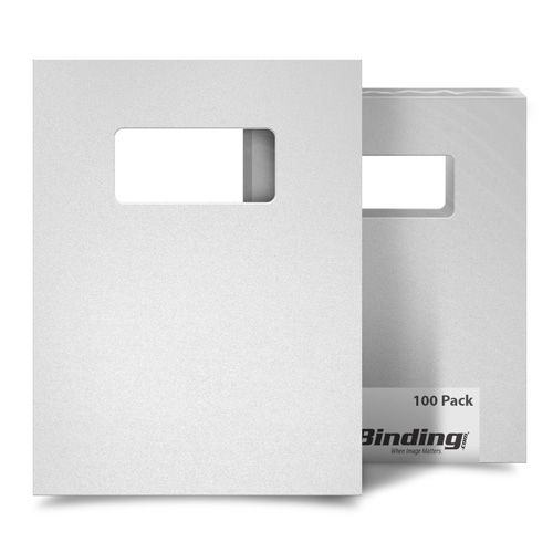White 55mil Sand Poly 9 Inch x 11 Inch Binding Covers with Windows - 10 Sets Image 1