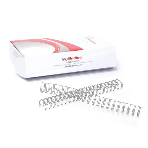 Silver 1/2 Inch 3:1 Pitch Twin Loop Wire - 50pk Image 1