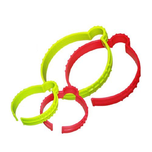 Sooper Media Roll Clips in red and yellow, used for securing rolled media materials.