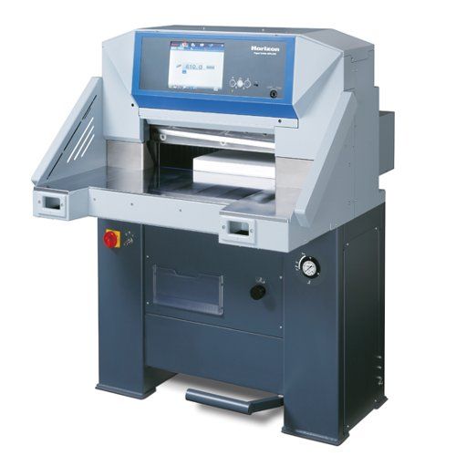 Front view of a Standard APC-610 24" Programmable Hydraulic Paper Cutter, showcasing its control panel and cutting mechanism.