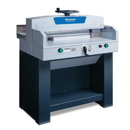 Front view of the Standard PC-640 25" Electric Paper Cutter, showcasing its control panel and sturdy design.