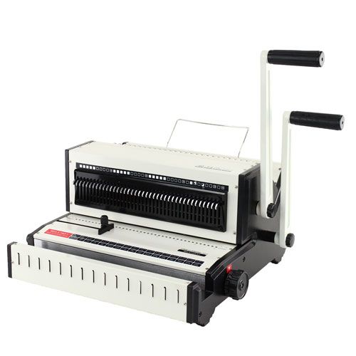 The Tamerica Omegawire-321 Wire 3:1 and 2:1 Binding Machine, featuring dual handle levers for punching and binding.
