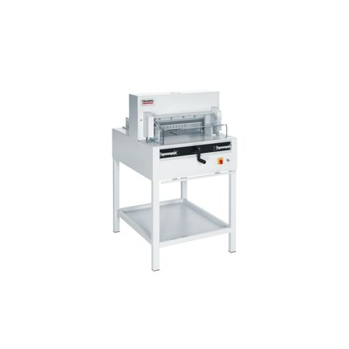Triumph 4850 18.625" Electric Paper Cutter with Digital Display, featuring a sturdy stand and precision cutting mechanism.