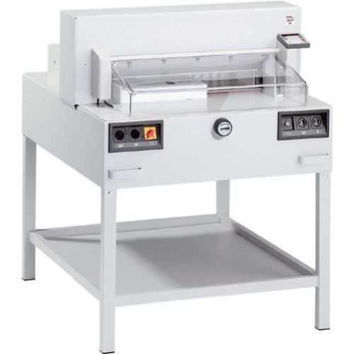 A Triumph 6655 25.5" Electric Programmable Paper Cutter, featuring a compact design with safety guards and a digital control panel.