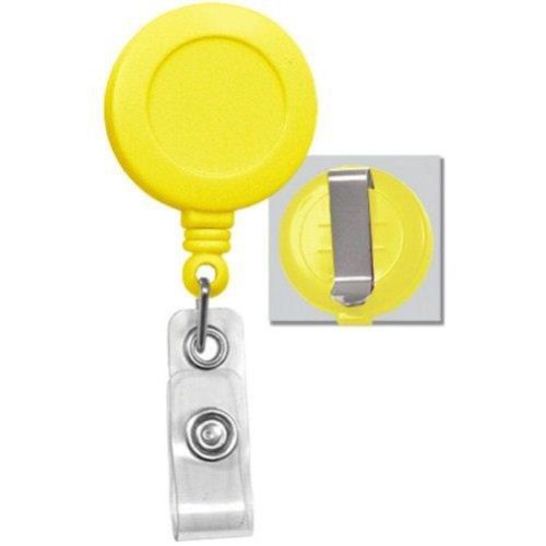 Yellow Round Badge Reel with Belt Clip - 25pk Image 1