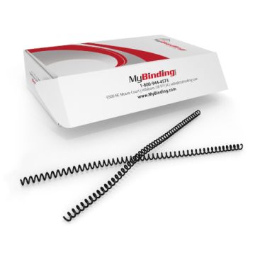 6mm Black 4:1 Pitch Spiral Binding Coil - 100pk  Image 1