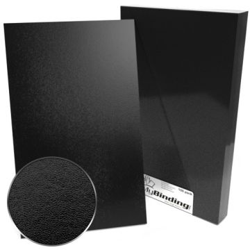 8.5" x 14" Regency Leatherette Vinyl Covers, featuring a sleek black finish with a textured leather-like surface, perfect for professional document presentation and protection.