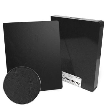Black 8.75" x 11.25" Grain Binding Covers - 100pk (Oversize) with a textured finish for professional document binding.