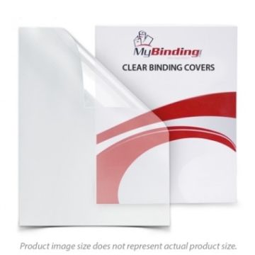 A4 Size Clear Binding Covers - 100pk with a glossy transparent sheet and red design on the packaging.