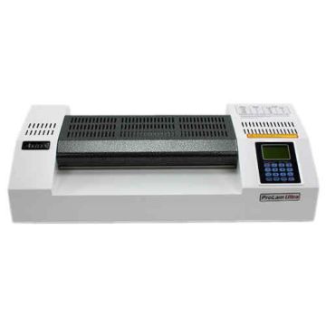 The Akiles Pro-Lam Ultra Six Roller Photo Laminator, a professional-grade laminating machine featuring a digital control panel and six rollers for high-quality lamination.
