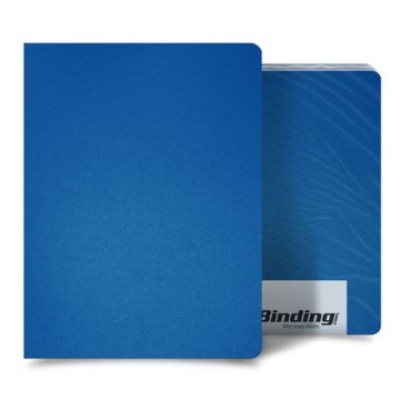 Blue 35mil Sand Poly Binding Covers with a textured surface shown in a closed and open view.