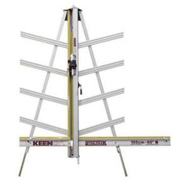 Keencut SteelTrak 65 Vertical Substrate Cutter with a sturdy aluminum frame and adjustable cutting guide for precision cutting of various materials.