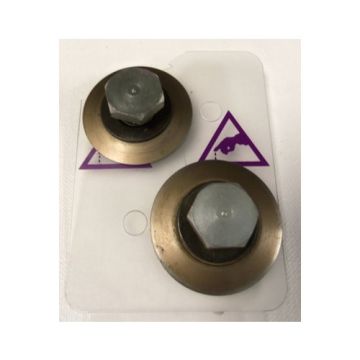 Keencut SteelTrak Composite Twin Wheels Replacement set with two metal wheels on a clear mounting card.