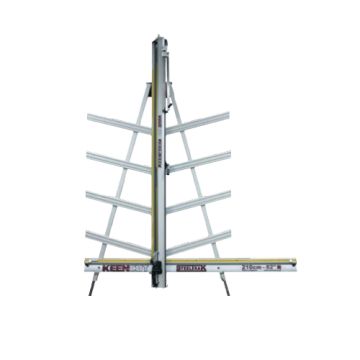 Keencut SteelTrak 82" Vertical Substrate Cutter with adjustable support arms for precision cutting of large materials.