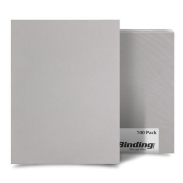 A stack of 100 Light Gray Linen Binding Covers with a textured surface, displayed in packaging.
