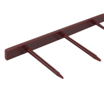 Maroon Velobind Compatible Hot Knife Binding Strips with three prongs for secure document binding.