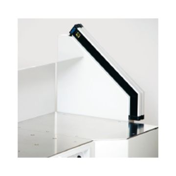 A side table attachment designed for Triumph 721-06 LT and 7260 paper cutters, featuring a sleek metallic surface and a vertical black accent panel.