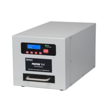 The Proton T-1 Automatic Drawer-Style Hard Drive and Magnetic Media Degausser, showcasing its compact design and user-friendly interface.