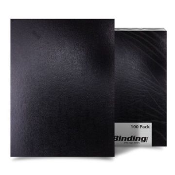 Black Sedona 17pt Premium Leatherette Covers in a 100-pack, showcasing a smooth, leather-like textured finish for professional binding.