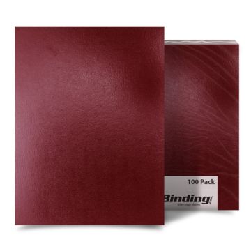 Maroon Regency Leatherette Vinyl Covers in a pack of 100, showcasing the rich maroon color and textured leather-like finish.