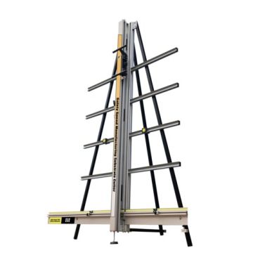 Safety Speed SSC 210A Dust-Free 82" Vertical Substrate Cutter with a sturdy, angled frame for precise cutting of various materials.
