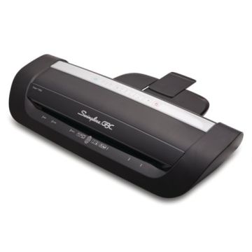 The Swingline GBC Fusion 7000L 12" Thermal Pouch Laminator, featuring a sleek black design with control buttons on the front panel.