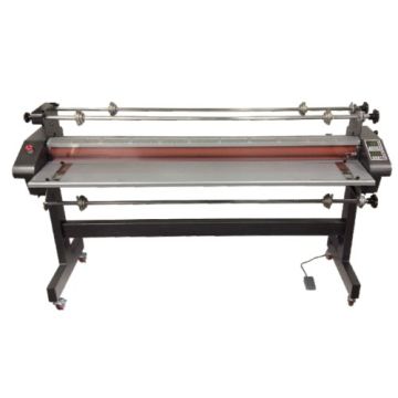 A Tamerica TCC1655-HC 65" Wide Format Hot And Cold Laminator, featuring a large laminating surface and adjustable settings for both hot and cold lamination tasks.