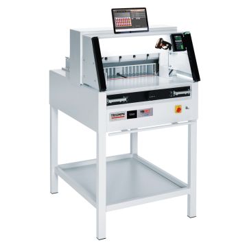 Triumph 5260 20-3/8" Automatic Programmable Cutter with VRCut Software and Controller Hardware Kit, featuring a precision cutting blade, digital controls, and an integrated touchscreen for easy operation.