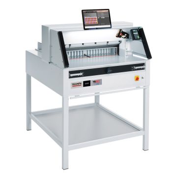 The Triumph 6660 25-1/2" Automatic Programmable Cutter with VRCut Software, featuring a digital display and cutting blade mechanism.